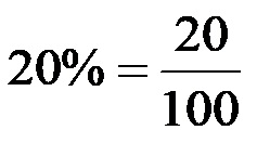 20 per cento come frazione