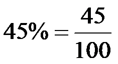 45 per cento come frazione - come si calcola la percentuale