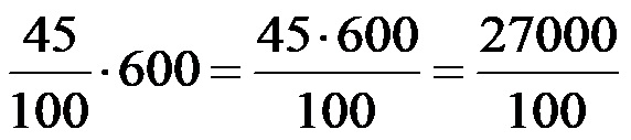 Come viene calcolato il 45 per cento di 600