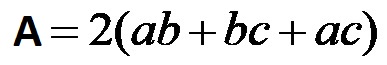 Formula per calcolare l'area di un parallelepipedo rettangolare