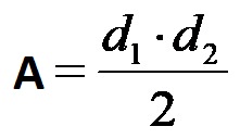 Formula per l'area di un rombo con diagonali