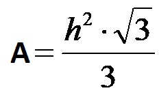 Formula per l'area utilizzando la sua altezza