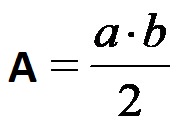 Formula per l'area di un triangolo rettangolo