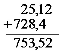 Un esempio di addizione e sottrazione di numeri decimali