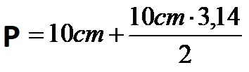 Formula per calcolare il perimetro di un semicerchio